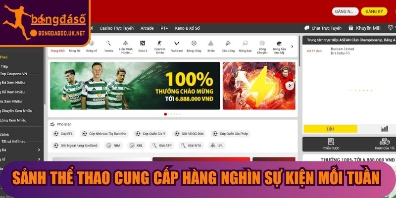 Sảnh thể thao cung cấp hàng nghìn sự kiện mỗi tuần với đa dạng bộ môn