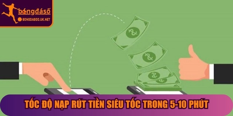 Tốc độ nạp rút tiền siêu tốc trong 5-10 phút